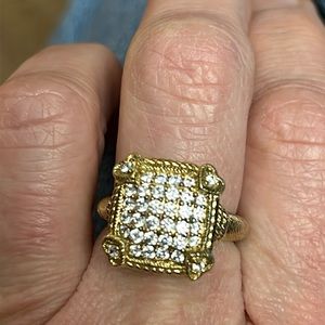 Judith Ripka 925 silver , gold plated ring size 8